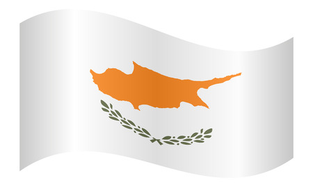 Cypriot national official flag. Patriotic symbol, banner, element, background. Correct colors. Flag of Cyprus waving on white background, vector illustrationのイラスト素材