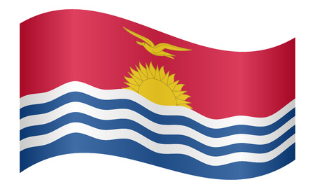 Kiribati national official flag. Patriotic symbol, banner, element, background. Correct colors. Flag of Kiribati waving on white background, vector illustrationのイラスト素材