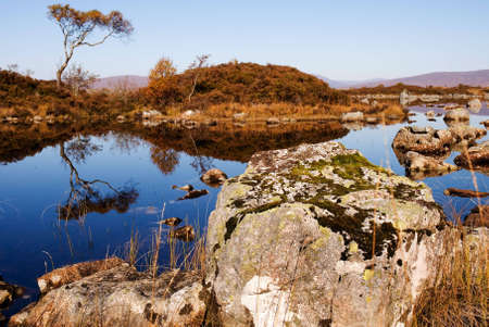 a horizontal image of Rannoch Moor in the Highlands of Scotlandの写真素材