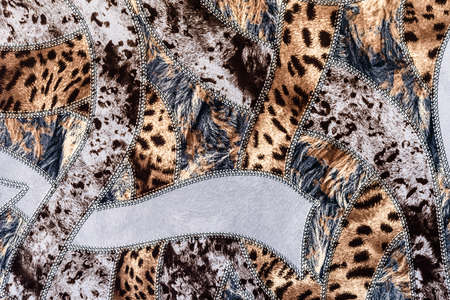 texture of print fabric striped leopard for background