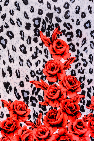 texture of print fabric striped leopard for backgroundの写真素材