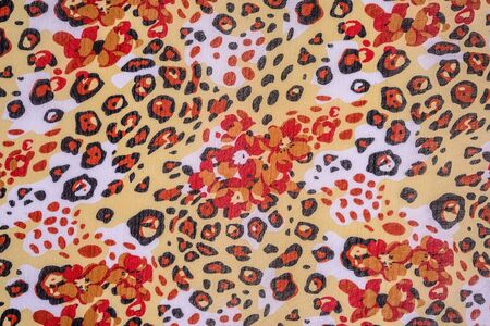 texture of print fabric striped leopard for background