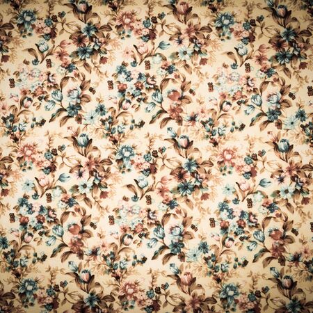 texture of vintage print fabric striped flower for backgroundの写真素材