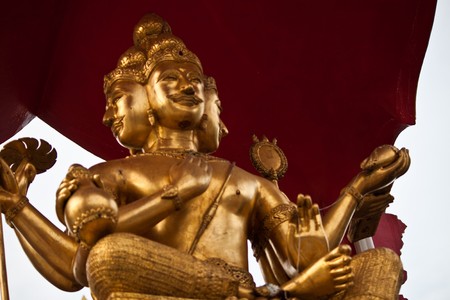 Brahma ,Statue of Hindu - Wat Nong Kham,Bangkokの写真素材