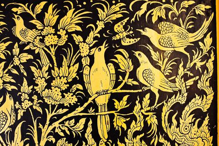 golden birds Images artistic of thai style patternの写真素材