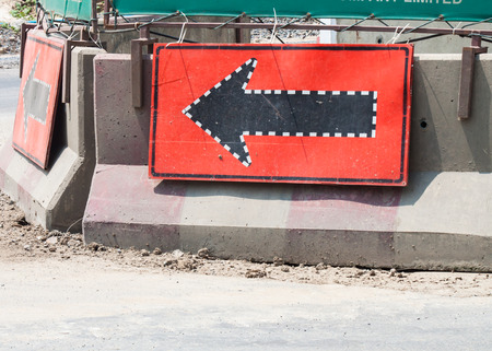 traffic signs  straight ,construction highwayの写真素材