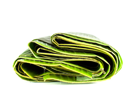 green banana leaves isolate with white backgroundの写真素材