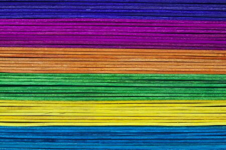 Horizontal icecream wood in multi colorの写真素材