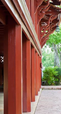 Thai Red Wooden Polesの写真素材