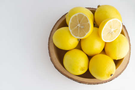 lemon, lemons on white backgroundの写真素材