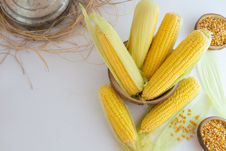 corn on white background