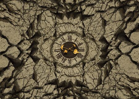 Big cracks on the earth, ground texture.