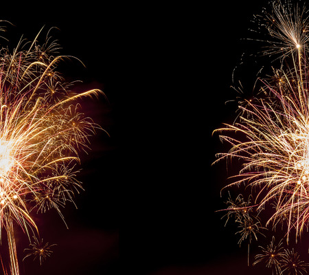 Abstract fireworks background effect with blank room.