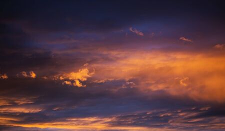 Warm orange sunset background scene.