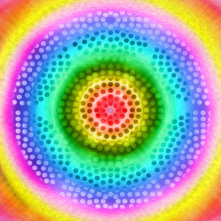 Digitaly created energy circles with vibrant colors on it.の写真素材