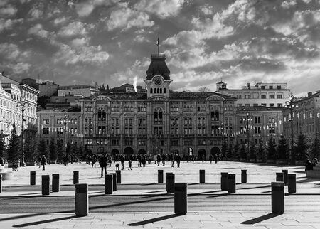 Trieste, Italy, EU - Yanuary 3, 2019: Unity square of Italy located in Trieste.のeditorial素材