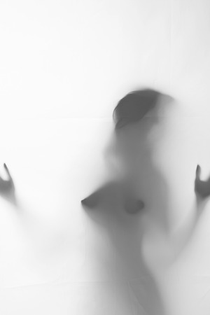 Diffuse silhouette of sexy nude woman