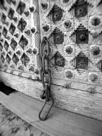 ancient chained door