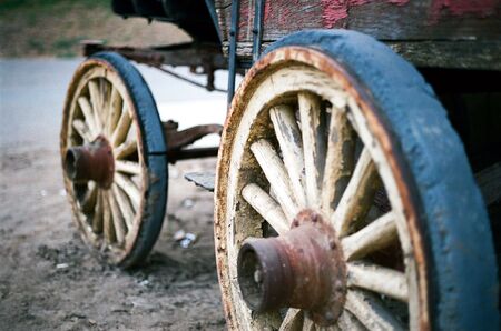 old set of wheelsの写真素材