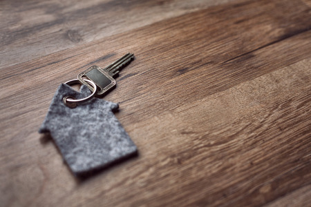 Latchkey with key chainの写真素材