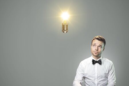 Man thinking about a solutionの写真素材