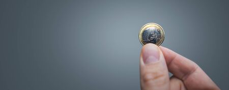Hand held 1 Euro coin panorama