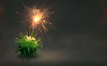 Virus as a bomb with a fuse - Danger concept