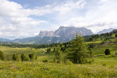 Mountain landscape in the Dolomite Alps in summerの写真素材