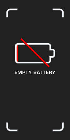 Empty Battery Screen Graphic in portrait formatの写真素材
