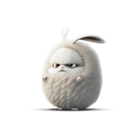 Cute cartoon easter bunny in an egg costume (Generative AI)の素材