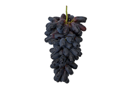 Black sapphire grapes isolated on white backgroundの写真素材