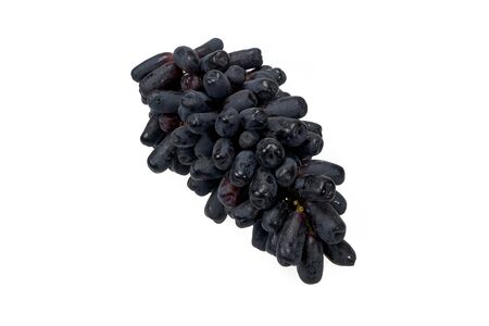Fresh black sapphire grapes on white backgroundの写真素材