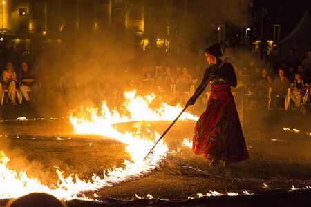 BUCHAREST, ROMANIA - SEPTEMBER 13: Lara Castiglioni performs Neige de Feu show during B-FIT in the...