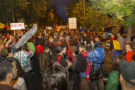 People protest against cyanide gold extraction in Rosia Montana on Sept 22, 2013 in Bucharest, Romania のeditorial素材