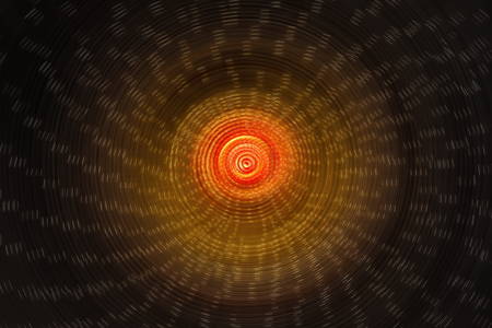 Night long exposure of a rotating ferris wheel. Light trails. Motion blur.