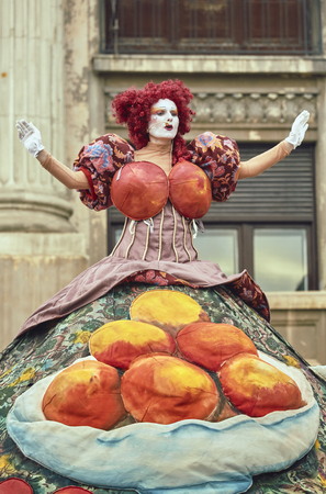 Bucharest, Romania - May 29, 2014: Female soloist in exotic outfit perform in The Divas show of...