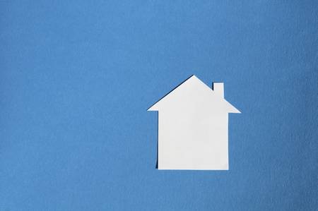 House of paper on a blue backgroundの写真素材