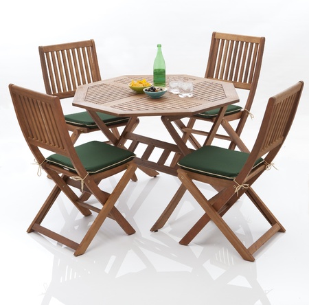 Wooden garden furnitureの写真素材