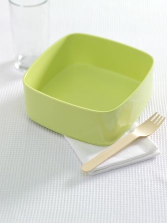 Green empty salad bowlの写真素材