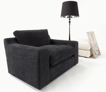 Sofa chair furniture composition on whiteの写真素材