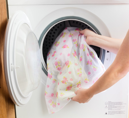 washing machine laundry bagの写真素材