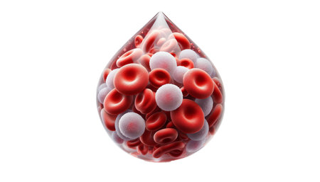 Blood drop On white backgroundの素材