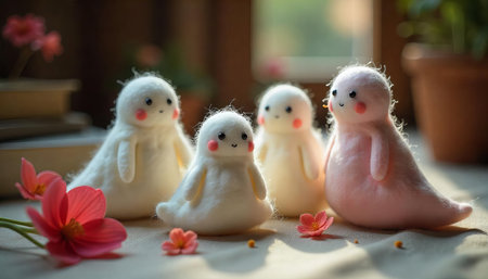 Adorable Felted Ghost Familyの素材
