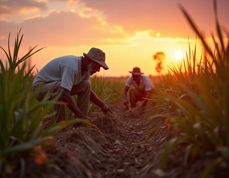 Farmers Planting Sugarcaneの素材