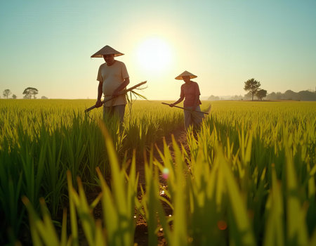Farmers Planting Sugarcaneの素材