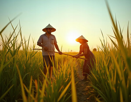 Farmers Planting Sugarcaneの素材