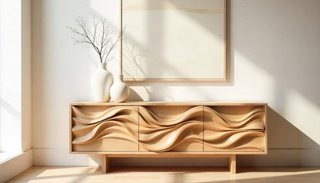 Sculptural Wooden Cabinetの素材