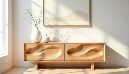 Sculptural Wooden Cabinetの素材