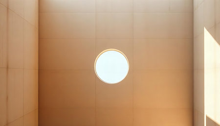 Minimalist Architectural Design with Circular Windowの素材