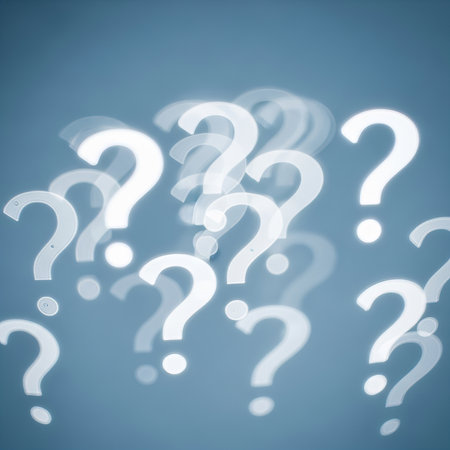 Blurred Question Marks in Blue Backgroundの素材